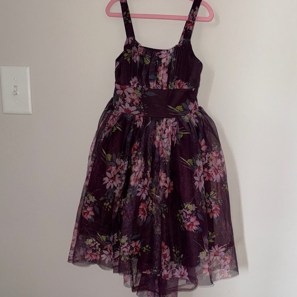 Zenzi Floral Kids Dress in Purple and Pink